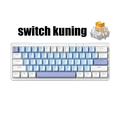 ZIFRIEND AG61 Keyboard Gaming Mekanik 60% Hot Swappable RGB Side Streamer - Hitam/Putih/Coklat Muda
