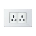 Công tắc, ổ cắm UTEN V3 - Kích thước 3 chấu, màu trắng, tiêu chuẩn chất lượng Châu Âu