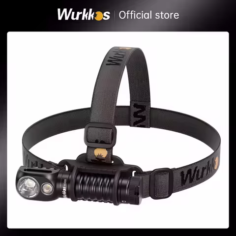 Wurkkos HD20 Rechargeable Headlamp Flashlight 5000mAh 21700 Li-ion - Orange, Green, Black