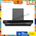 Faber FABERJET TOPHERRA 90BK Chimney Hood - Dinding Hitam 895mm x 350mm x 945mm, Sistem Penghisap Udara 1400m³/h