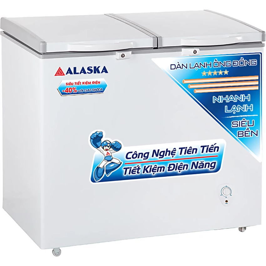 Tủ đông Alaska BCD-3568C 2 cửa, dung tích 350L, màu trắng