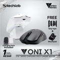 VortexSeries ONI X1 Wireless Gaming Mouse - Hitam & Putih, Simetris