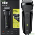 Máy cạo râu Braun 300S - Lưới điện, màu Đen/Xanh Dương, kích thước 220x155x57mm