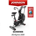 Schwinn Airdyne Basikal Senaman Udara - Keluli, 8 Tahap Rintangan, LCD Display, Hitam/Merah/Kelabu