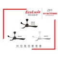 ECOLUXE ECO-308 52" Kipas Siling DC Motor 6 Saiz Pilihan Warna (Putih, Kayu Gelap, Hitam)
