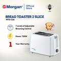 Morgan MTS-22A 750W Toaster 2 Slice Bread Toaster