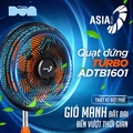 Quạt lửng Turbo Asia ATB1601 - 80W, màu Đen, đường kính cánh 15.75 inch