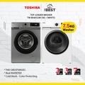 Toshiba TW-BH85S2M Mesin Basuh Front Load 7.5kg Putih dan Hitam