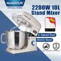 SUNATUR SM-15110NL Stand Mixer 2200W/10L Stainless Steel Heavy Duty Kitchen Blender