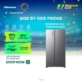 Hisense RS666N4ACNIV Lemari Sejuk Side by Side 620L, Perak