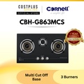 Cornell CBH-G863MCS - 3 Burner Built-In Hob Dapur Gas dengan Kaca Tempered Hitam