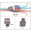 SPL42 WAGO Terminal Block Connector 2-4 Way, Kapasiti 32A, Panjang Kabel 10mm, Warna Abu-Orange-Biru