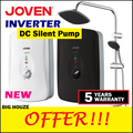Joven SL30iP Pemanas Air Pancuran Segera 240V Hitam/Putih dengan Teknologi Inverter DC Pump