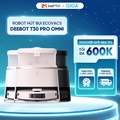Ecovacs Deebot T30 Pro OMNI - Robot Hút Bụi Lau Nhà Đen/Trắng, Kích Thước 350x350x102mm, Dung Lượng 3.4L