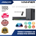 Vinnfier VF Hyperbar 1100 Soundbar with Subwoofer - 400mm x 78mm x 110mm, 2.5" Drivers, 120W Output Power, FM Radio, Bluetooth