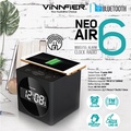 Vinnfier Neo Air 6 Bluetooth Alarm Clock Radio Speaker - Wireless Charging, FM Radio & USB Slot