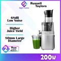 Russell Taylors SJ2 Masticating Cold Press Slow Juicer - Kapasiti 0.8L, Warna Abu-Abu