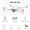 Fimi X8 Tele Drone 3-Axis Gimbal, Kamera 48MP, Tempoh Terbang 47 Minit