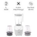 Máy Xay Sinh Tố Philips HR2041/30 - 450W, Dung Tích 1L, Màu Trắng