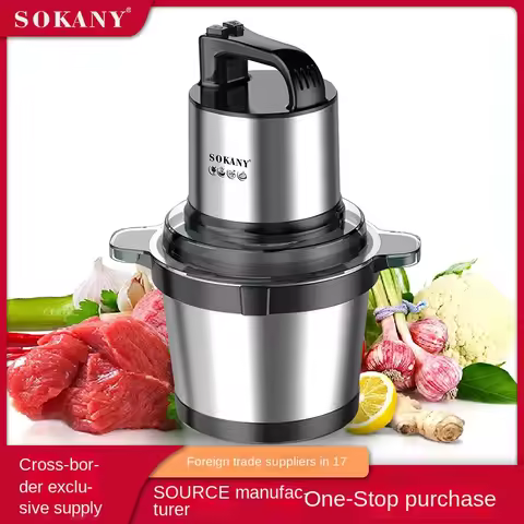 Máy Xay Thịt SOKANY SK-7028 Dung Tích 4L, Công Suất 800W, Màu Đen Bạc