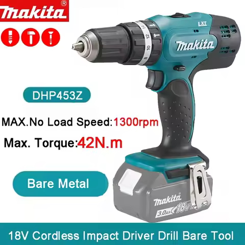 Máy khoan búa vặn vít dùng pin Makita DHP453Z - 18V Li-ion, 240mm x 79mm x 244mm, 1.7kg