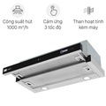Máy hút mùi âm tủ KAFF KF-TL700ST - 70cm, Inox phối kính đen, Turbin đôi, công suất 130W