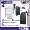 Rubine FS391D Flusso Water Heater Dinding Dengan Pompa DC Inverter, Putih