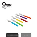 Oxone OX-603 Cake Fork Set 6 Pcs Stainless Steel Rainbow