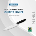 Pisau Chef Tramontina Plenus 8" Stainless Steel dengan Hantang Polypropylene | Made in Brazil