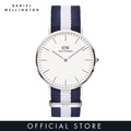 Daniel Wellington Classic Glasgow 26mm Jam Tangan Wanita - Kaca Mineral, Tali Nilon Dua Nada, Tahan Air 30m