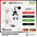 REZO ELISE 16" Kipas Siling dan Dinding DC Motor Hitam/Kayu