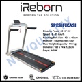 Treadmill Elektrik iReborn Zenius Pro - Lipat, Layar Sentuh, Bluetooth, 15 Level Incline