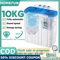 HOMEFUN 3.6kg Double Barrel Semi-Automatic Washing Machine with Spin Dryer