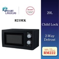 Sharp R219EK Microwave Oven 20L - Hitam, Kapasiti Besar dengan Ciri Keselamatan Anak