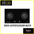 Rubine RGH-LOTOFLEXI2B-BLFX Gas Hob Hitam 860mm x 500mm, 10kW Kuasa Total, Triple Flame Burner