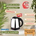Bình đun siêu tốc Philips HD9303/03 1.2L - Trắng, Inox SUS 304, 1800W