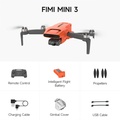 FIMI MINI 3 Drone - Kamera 48MP, Penerbangan 32 Minit, Jarak Penghantaran 9KM