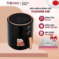 Nồi chiên không dầu Fujihome A5B 5.5L, màu đen với viền vàng đồng, dung lượng lớn, công suất mạnh mẽ 1500W