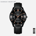 Hannah Martin 1231 Jam Tangan Pria Quartz Kulit Biru Anti Air
