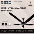 Kipas Siling Rezo MY56DC 56 Inci Hitam Matte dengan Remote Control dan Fungsi Reverse