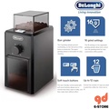 DeLonghi KG 79 Coffee Grinder - Pengisar Kacang Kopi Elektrik Hitam dengan Kapasiti Hopper 120g