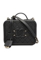 Chanel CC Filigree Vanity Case 鏈帶肩背包 肩背包 荔枝紋牛皮 金色金屬 CC標誌 女裝