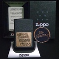 Zippo 362 Black Crackle Brass Emblem Windproof Lighter Original USA