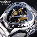 Jam Tangan Mekanikal WINNER Pilot untuk Lelaki - Stainless Steel, Silver Triangle