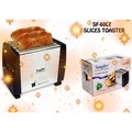 Sonifer SF-6007 Pemanggang Roti Otomatis 2 Slot Stainless Steel Hitam Perak