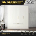Avanti MUNICH LP 400 Lemari Pakaian 4 Pintu Putih 206.9x59x226.4 cm