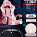 HTD Sport Kursi Gaming Model E-02S Pink White - Ergonomis dan Nyaman