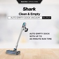 Shark BU3521 Clean & Auto-Empty System Cordless Stick Vacuum - Putih, Kapasiti Debu 0.34L, Berat 5.1kg