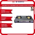 Golden Fuji 2 Burner Gas Cooker Stove GF2020B - Stainless Steel & Enamel, Portable Gasing Stove
