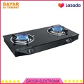 Kompor Gas Sanken SG-369 DX2 2 Tungku Kaca Hitam